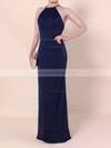 Sheath/Column Scoop Neck Jersey Floor-length Prom Dresses #LDB020104474