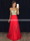 A-line V-neck Chiffon Floor-length Beading Prom Dresses #LDB020104583