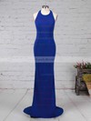 Trumpet/Mermaid Halter Jersey Floor-length Sequins Prom Dresses #LDB020104808