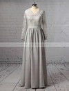 A-line V-neck Silk-like Satin Floor-length Appliques Lace Prom Dresses #LDB020104820