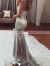 Trumpet/Mermaid Sweetheart Silk-like Satin Sweep Train Beading Prom Dresses #LDB020104831