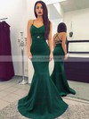Trumpet/Mermaid V-neck Silk-like Satin Sweep Train Prom Dresses #LDB020104922