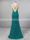 Trumpet/Mermaid V-neck Silk-like Satin Floor-length Prom Dresses #LDB020104950