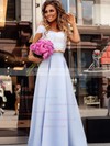 A-line Square Neckline Satin Floor-length Appliques Lace Prom Dresses #LDB020104978