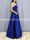 Princess Strapless Satin Floor-length Beading Prom Dresses #LDB020105052