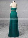 A-line V-neck Silk-like Satin Floor-length Split Front Prom Dresses #LDB020105266