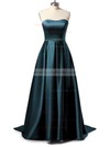 Princess Sweetheart Satin Sweep Train Prom Dresses #LDB020105348
