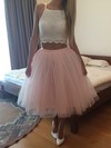 Ball Gown Square Neckline Lace Tulle Tea-length Prom Dresses #LDB020105821