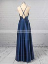 Sheath/Column Cowl Neck Silk-like Satin Ankle-length Split Front Prom Dresses #LDB020106046