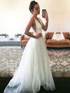 Princess V-neck Organza Floor-length Prom Dresses #LDB020106062