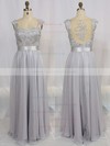 A-line V-neck Chiffon Floor-length Beading Prom Dresses #LDB02015284