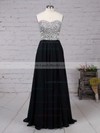 A-line Sweetheart Chiffon Floor-length Beading Prom Dresses #LDB02016065