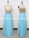 A-line Sweetheart Chiffon Floor-length Beading Prom Dresses #LDB02016065