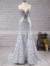 Trumpet/Mermaid Sweetheart Taffeta Sweep Train Crystal Detailing Prom Dresses #LDB02016139