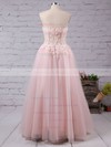 A-line Sweetheart Tulle Floor-length Appliques Lace Prom Dresses #LDB02016777