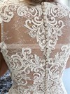 Lace Scoop Neck Ball Gown Sweep Train Appliques Lace Wedding Dresses #LDB00023550