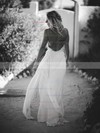 Chiffon Lace V-neck A-line Floor-length Appliques Lace Wedding Dresses #LDB00023485
