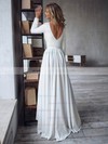 Stretch Crepe Scoop Neck A-line Asymmetrical Buttons Wedding Dresses #LDB00023490