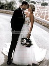 Tulle Sweetheart Princess Sweep Train Appliques Lace Wedding Dresses #LDB00023507
