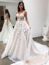 Organza Sweetheart Princess Sweep Train Flower(s) Wedding Dresses #LDB00023530
