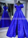 Satin Off-the-shoulder Ball Gown Sweep Train Split Front Prom Dresses #LDB020106762