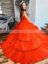 Tulle Strapless Princess Asymmetrical Sashes / Ribbons Prom Dresses #LDB020106794