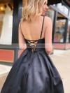 Satin V-neck Ball Gown Sweep Train Beading Prom Dresses #LDB020106926