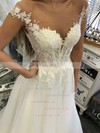 Tulle Scoop Neck A-line Floor-length Appliques Lace Wedding Dresses #LDB00023582