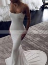 Jersey Square Neckline Trumpet/Mermaid Sweep Train Wedding Dresses #LDB00023607