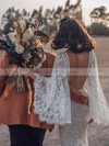 Lace V-neck Trumpet/Mermaid Sweep Train Sashes / Ribbons Wedding Dresses #LDB00023612