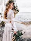 Lace V-neck A-line Floor-length Wedding Dresses #LDB00023639