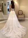 Tulle Scoop Neck Princess Sweep Train Appliques Lace Wedding Dresses #LDB00023650