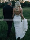 Lace V-neck Trumpet/Mermaid Court Train Lace Wedding Dresses #LDB00023660