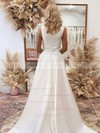 Satin Square Neckline A-line Sweep Train Wedding Dresses #LDB00023662