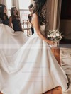 Satin Sweetheart Ball Gown Court Train Sashes / Ribbons Wedding Dresses #LDB00023672
