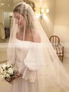 Chiffon Off-the-shoulder A-line Sweep Train Pleats Wedding Dresses #LDB00023686
