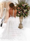 Tulle Scoop Neck Princess Sweep Train Beading Wedding Dresses #LDB00023688