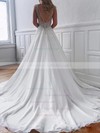 Chiffon V-neck Princess Court Train Beading Wedding Dresses #LDB00023690