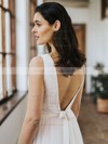 Tulle V-neck A-line Floor-length Sashes / Ribbons Wedding Dresses #LDB00023749