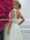 Tulle Sweetheart A-line Sweep Train Appliques Lace Wedding Dresses #LDB00023753