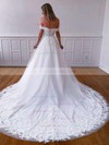 Tulle Off-the-shoulder Princess Court Train Appliques Lace Wedding Dresses #LDB00023764