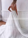 Tulle V-neck Ball Gown Court Train Appliques Lace Wedding Dresses #LDB00023778
