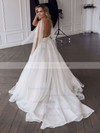 Organza V-neck Ball Gown Sweep Train Ruffles Wedding Dresses #LDB00023785