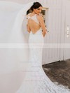 Lace Scoop Neck Trumpet/Mermaid Court Train Wedding Dresses #LDB00023834