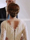 Lace Scalloped Neck Sheath/Column Knee-length Wedding Dresses #LDB00023843
