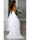 Tulle Halter A-line Sweep Train Ruffles Wedding Dresses #LDB00023847