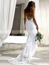Lace Halter Trumpet/Mermaid Sweep Train Wedding Dresses #LDB00023848