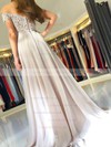 A-line Off-the-shoulder Chiffon Floor-length Beading Prom Dresses #LDB020106467