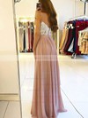 A-line V-neck Chiffon Floor-length Appliques Lace Prom Dresses #LDB020106471