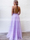 Tulle Square Neckline A-line Sweep Train Beading Prom Dresses #LDB020106682